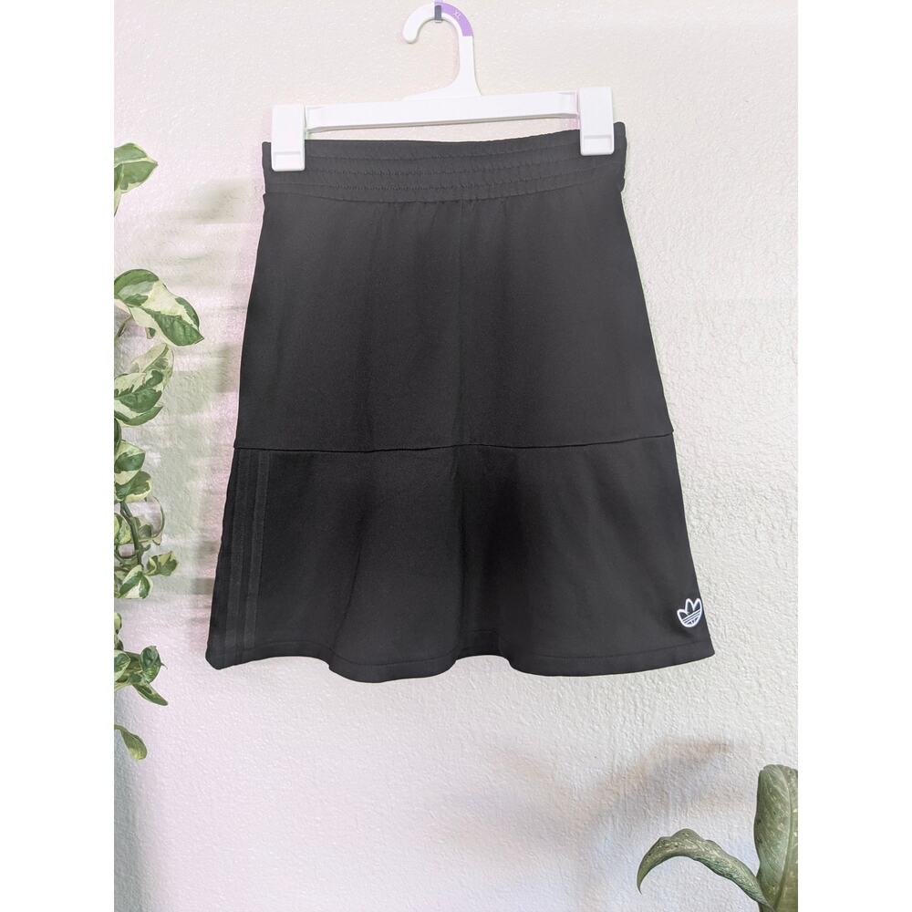 Adidas Tennis Skirt All Black SZ XS w/ Inner Drawstring